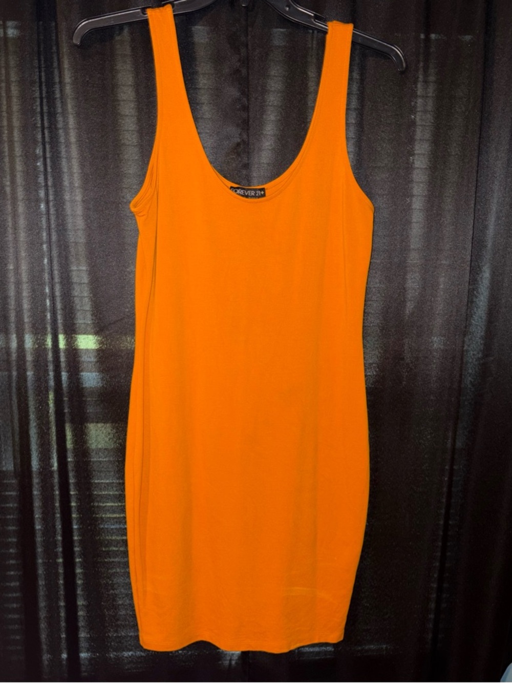 Forever 21 Bright Orange Scoop Neck Mini Dress